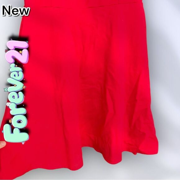 New NWT Forever 21 Red Puffer sleeve Flowy Mini Dress - Small - Picture 2 of 5